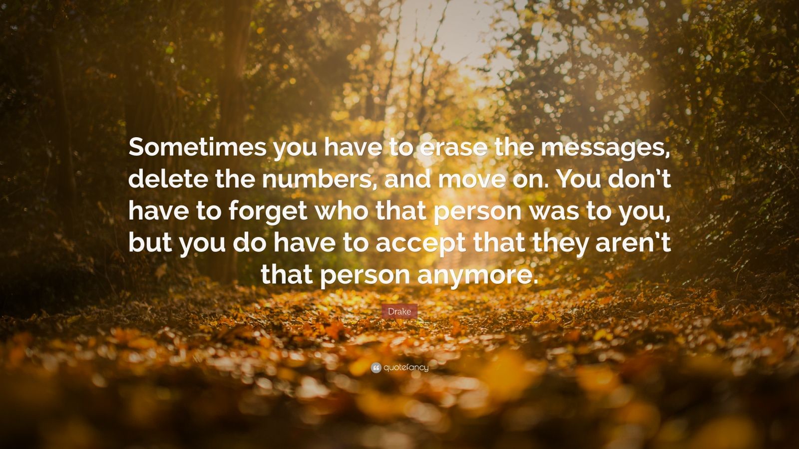 Drake Quote: “Sometimes you have to erase the messages, delete the ...