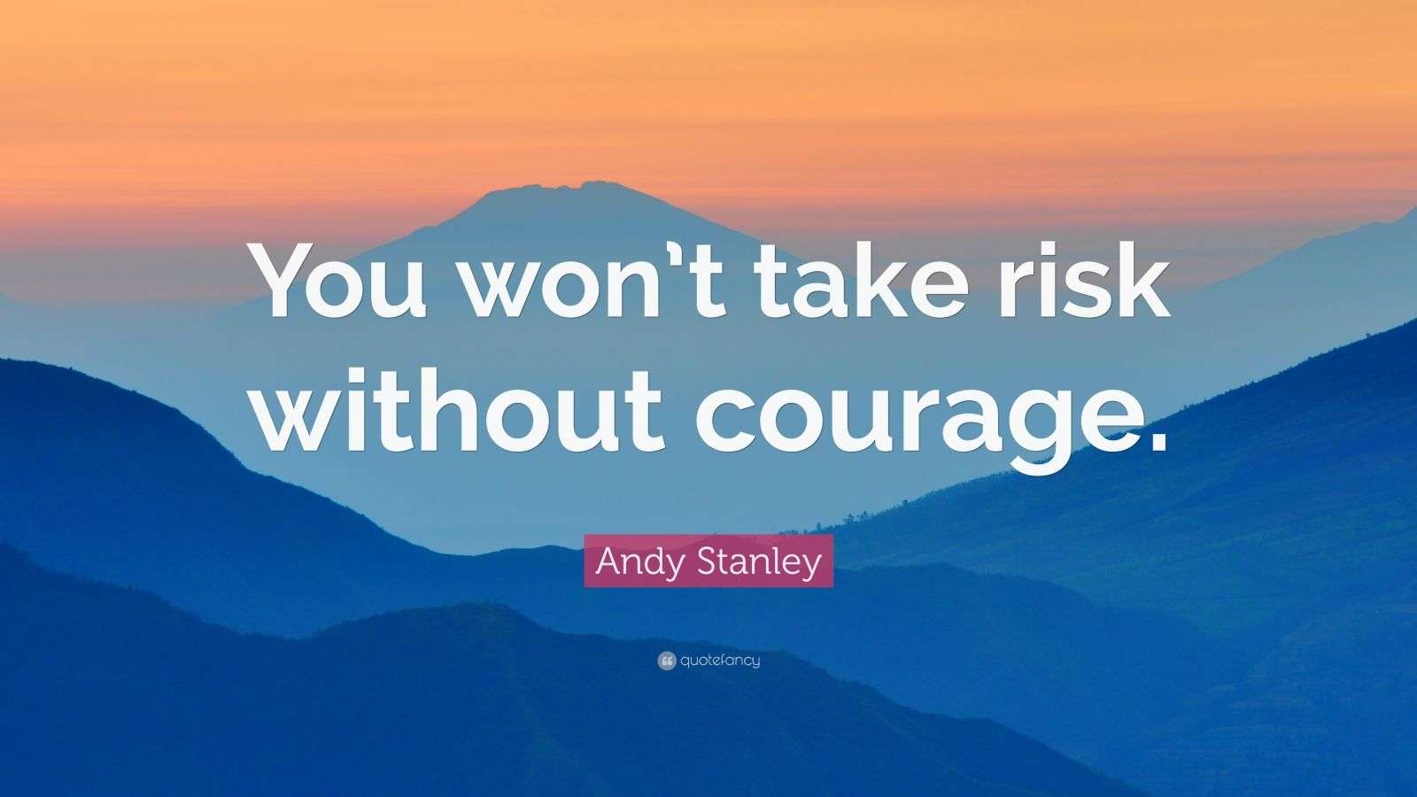Andy Stanley Quote You Won T Take Risk Without Courage