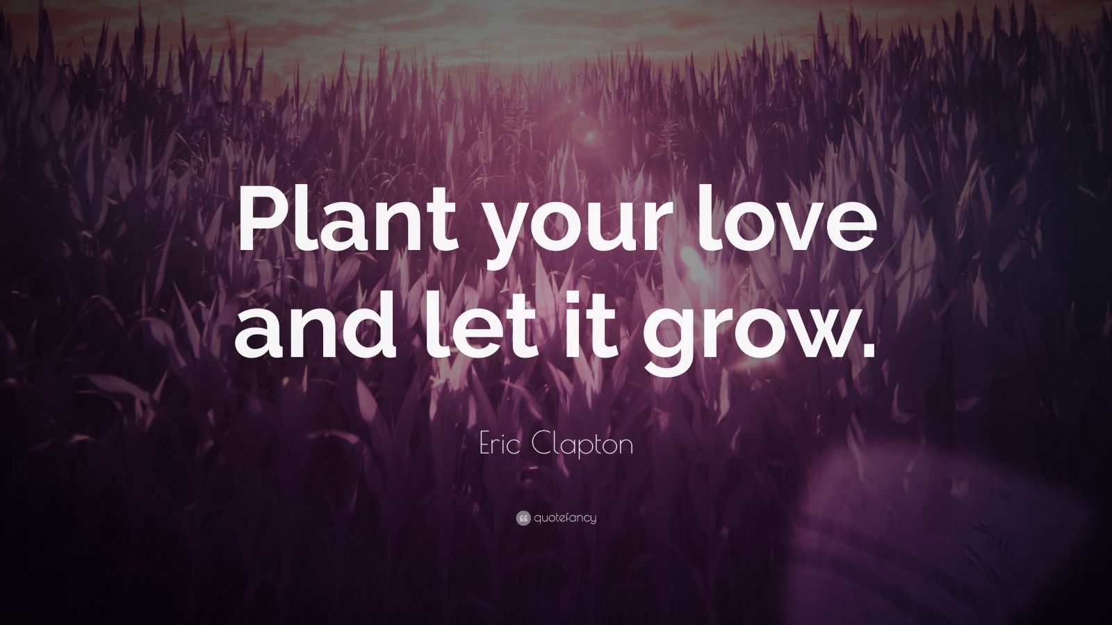 Eric Clapton Quote: "Plant your love and let it grow." (9 ...