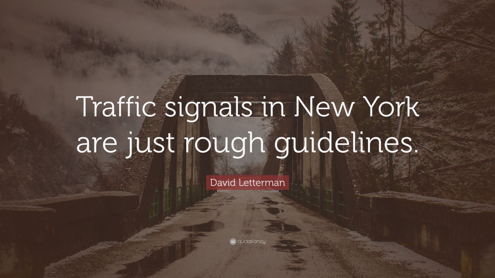 David Letterman Quote “Traffic signals in New York are just rough