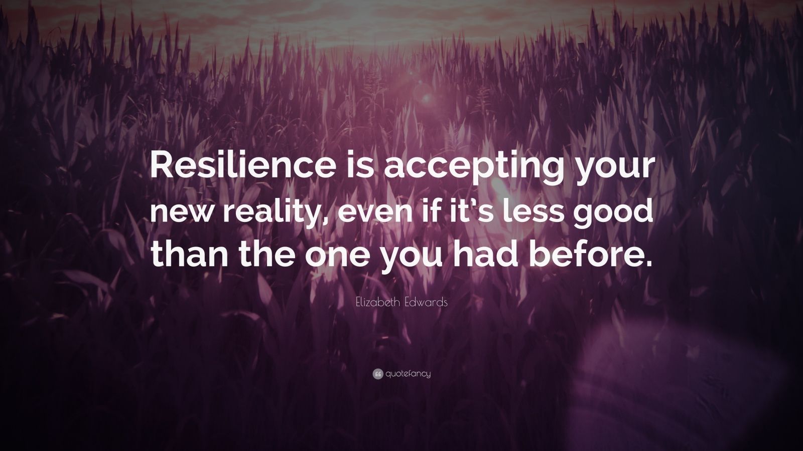Elizabeth Edwards Quote: “Resilience is accepting your new reality ...