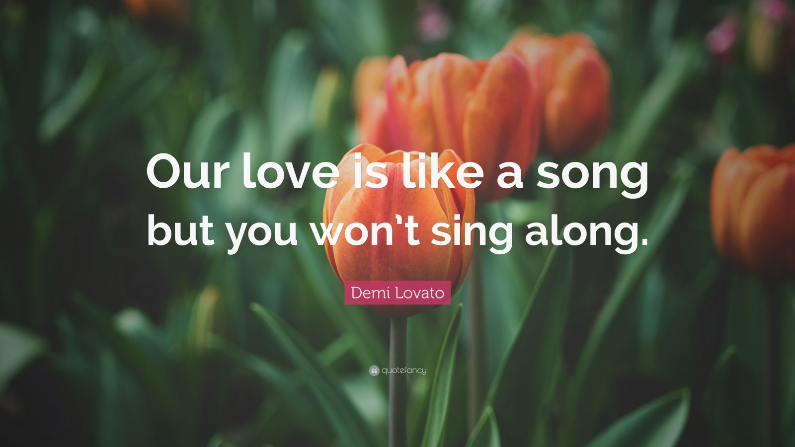 Demi Lovato Quote “Our love is like a song but you won’t sing along.”