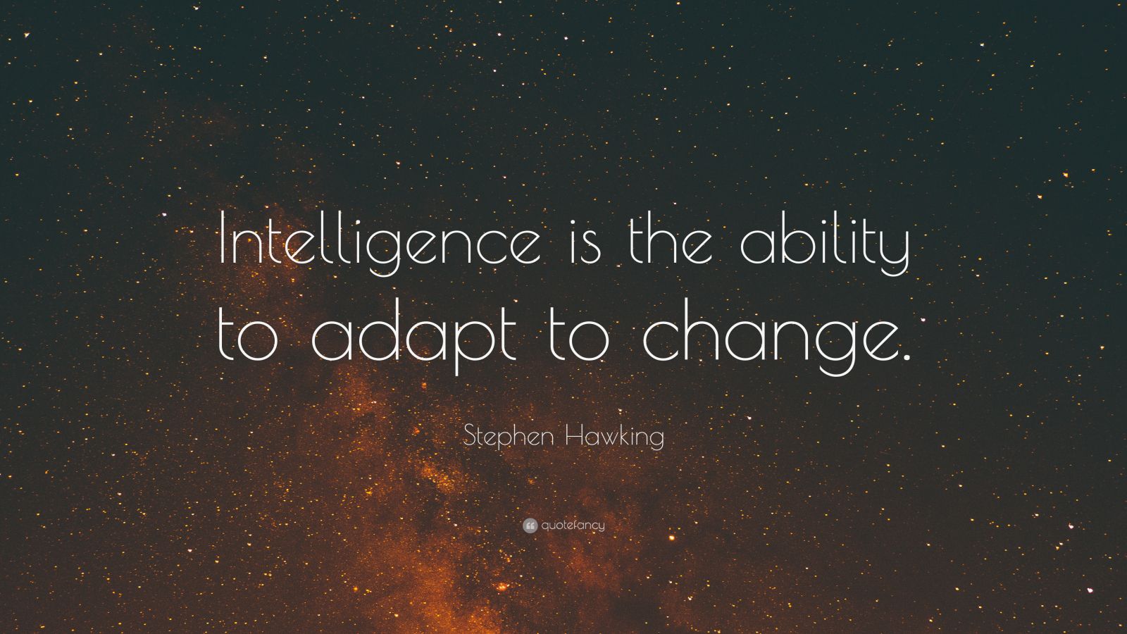 Stephen Hawking Quote: “Intelligence is the ability to adapt to change