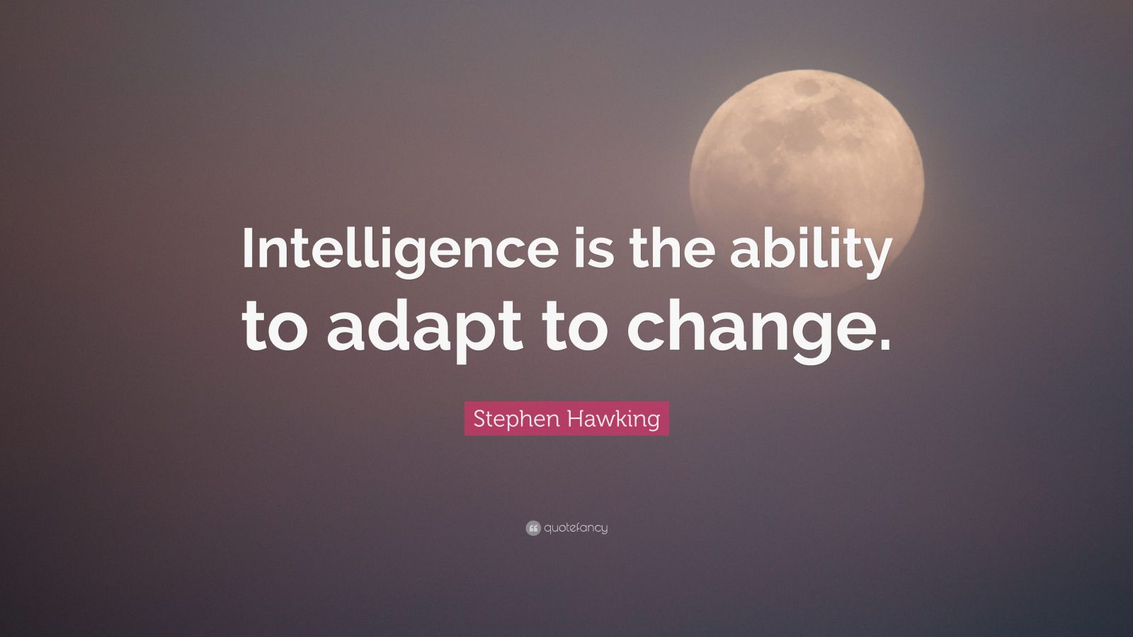 Stephen Hawking Quote: “Intelligence is the ability to adapt to change ...