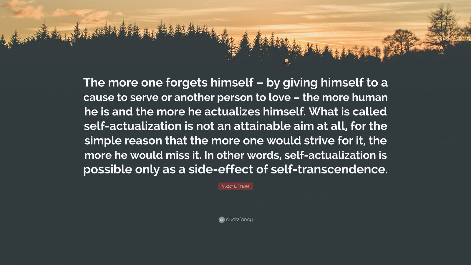 Viktor Frankl: Self-Actualization is not the goal