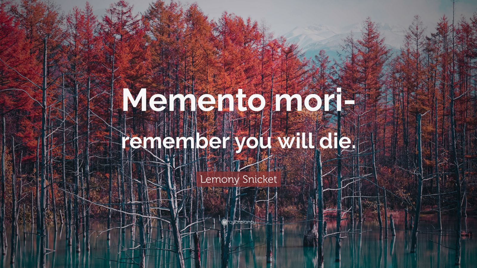 Lemony Snicket Quote: “Memento mori- remember you will die.”