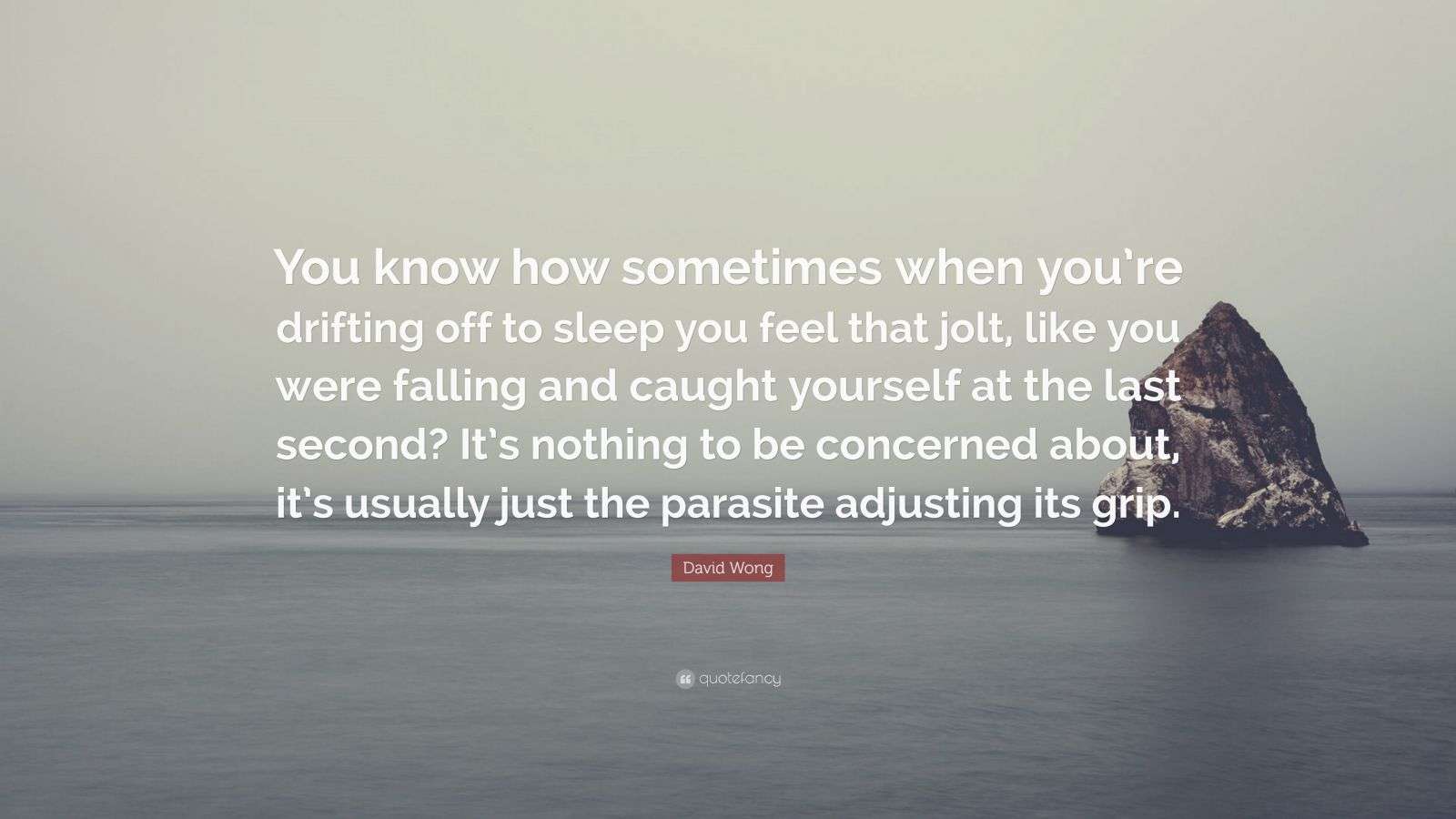 David Wong Quote “You know how sometimes when you’re drifting off to