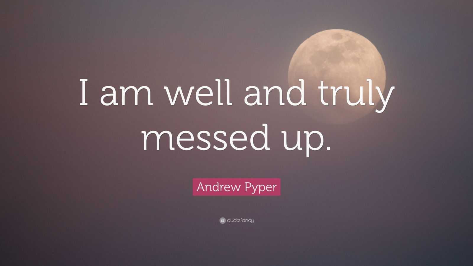 Andrew Pyper Quote “i Am Well And Truly Messed Up”