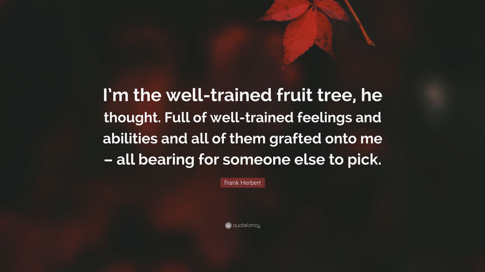 Frank Herbert Quote: “I'm the well-trained fruit tree, he thought ...