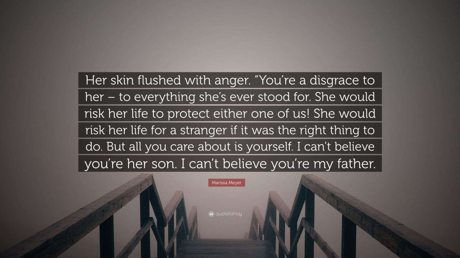 Marissa Meyer Quote “Her skin flushed with anger. “You’re a disgrace