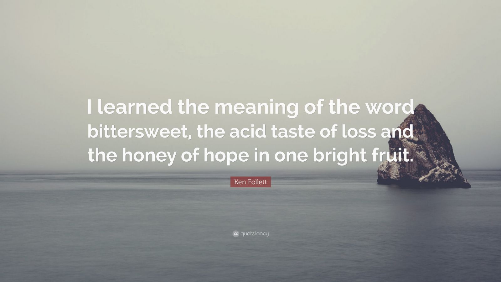 Ken Follett Quote I Learned The Meaning Of The Word Bittersweet The Acid Taste Of Loss And The Honey Of Hope In One Bright Fruit