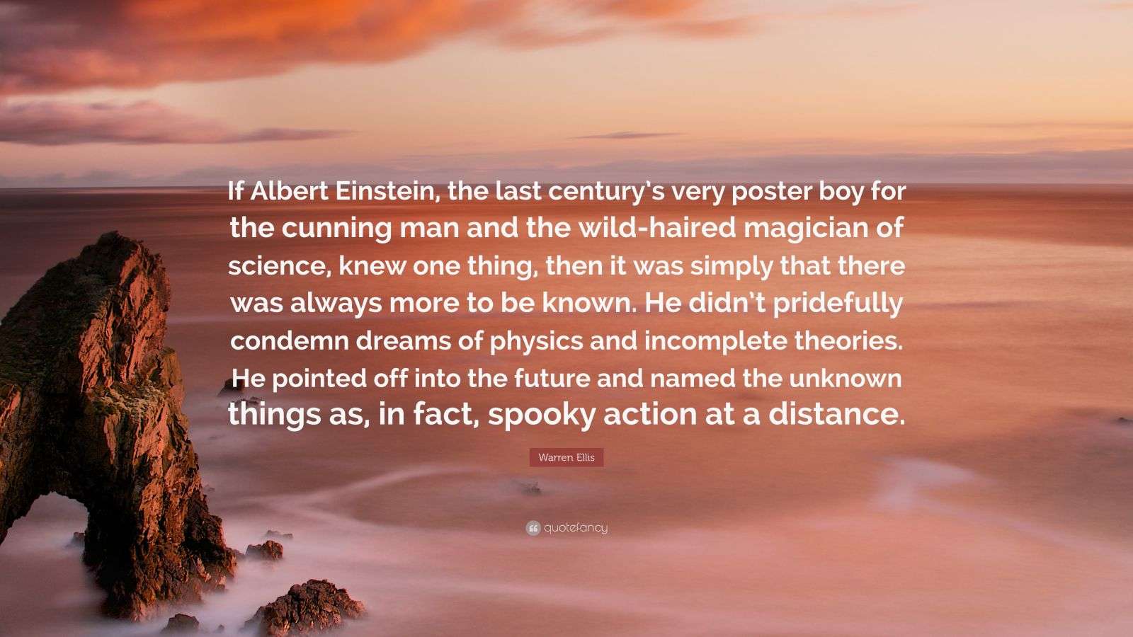 Warren Ellis quoting Albert Einstein, emphasizing the necessity of defying conventions to achieve true innovation.