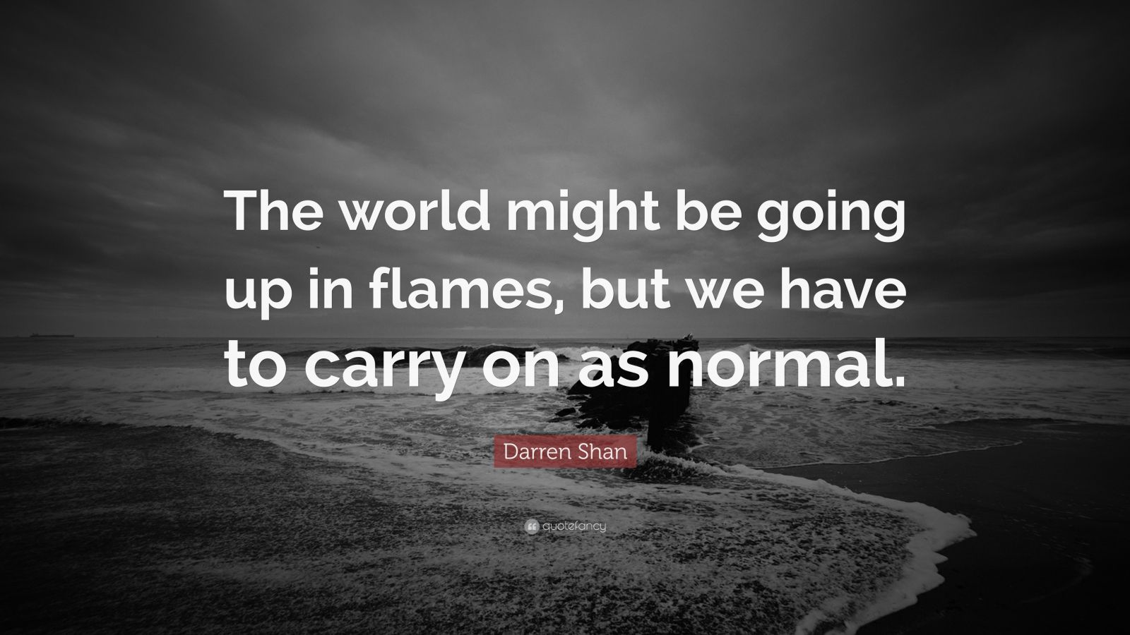 Darren Shan Quote: “The world might be going up in flames, but we have ...