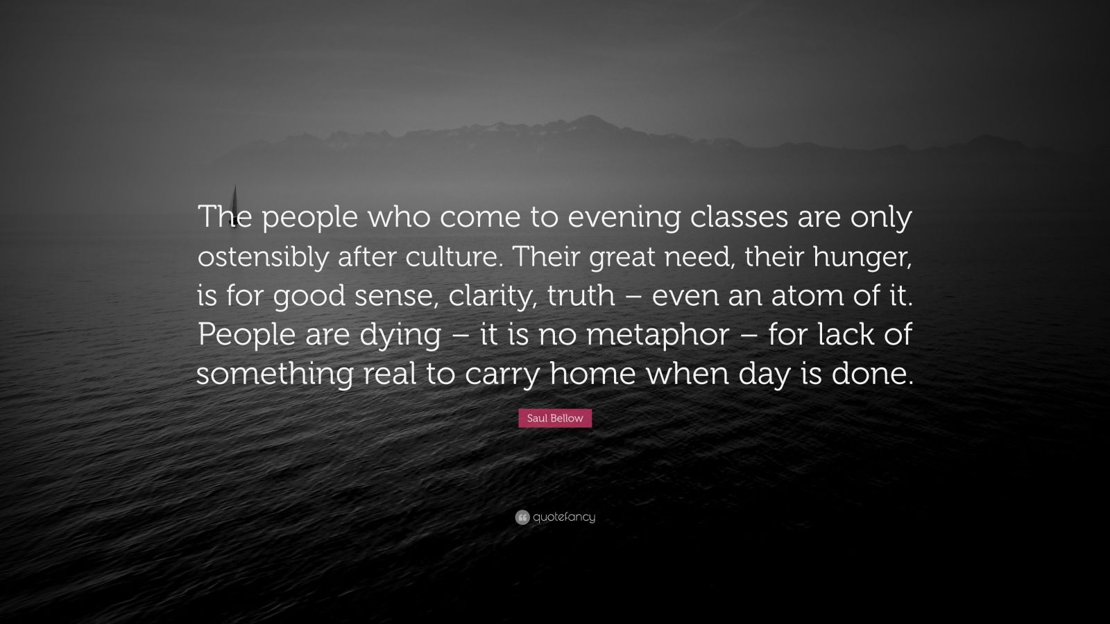 Saul Bellow Quote: “the People Who Come To Evening Classes Are Only 