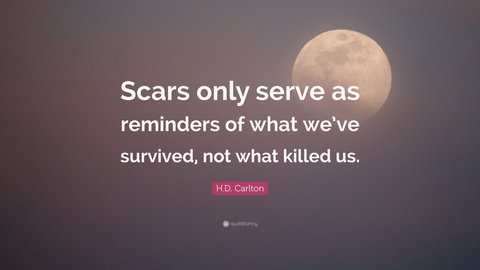 H.D. Carlton Quote “Scars only serve as reminders of what we’ve