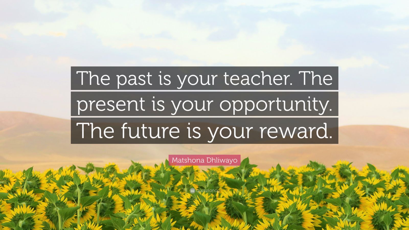 Matshona Dhliwayo Quote: “The past is your teacher. The present is your ...