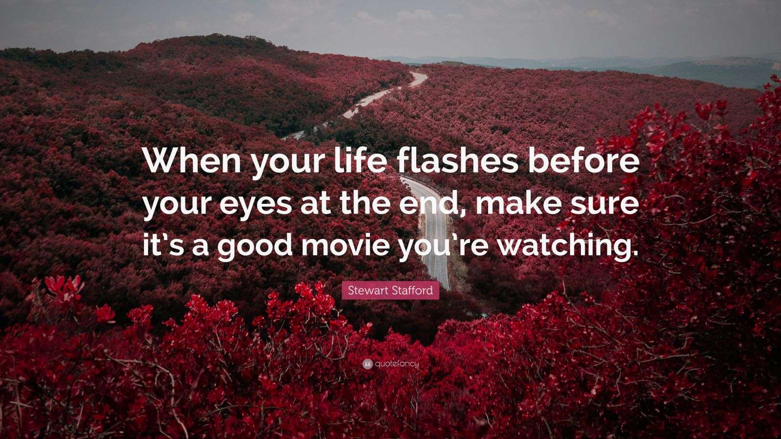 Stewart Stafford Quote “When your life flashes before your eyes at the