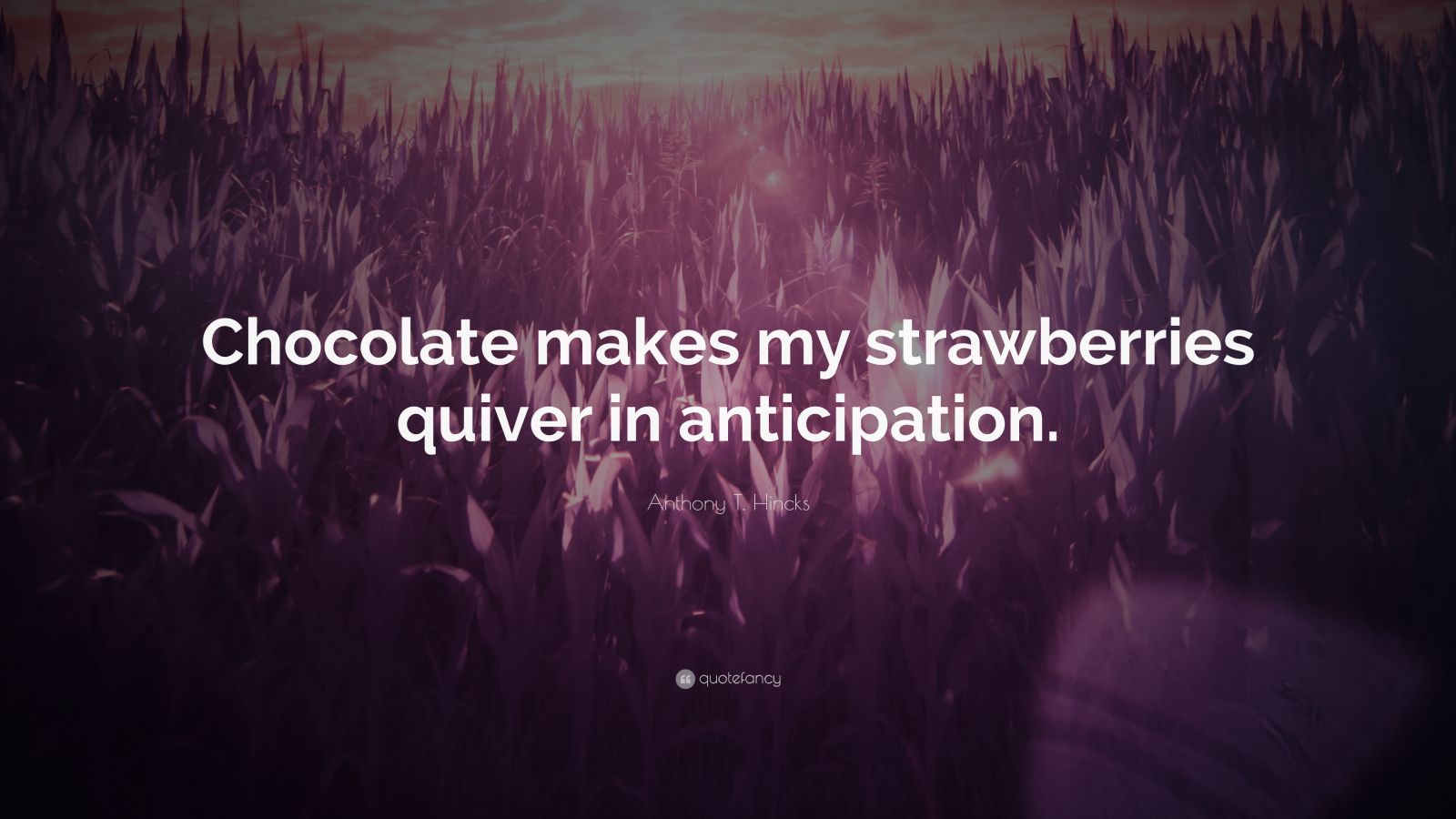 Anthony T. Hincks Quote: “Chocolate makes my strawberries quiver in ...