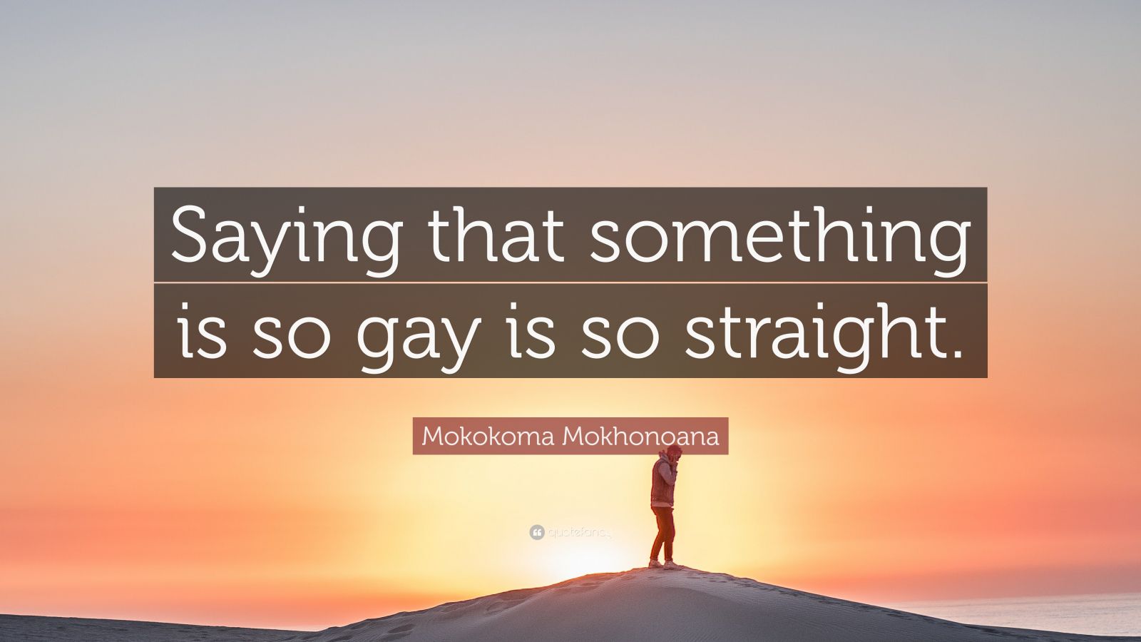 Mokokoma Mokhonoana Quote “saying That Something Is So Gay Is So