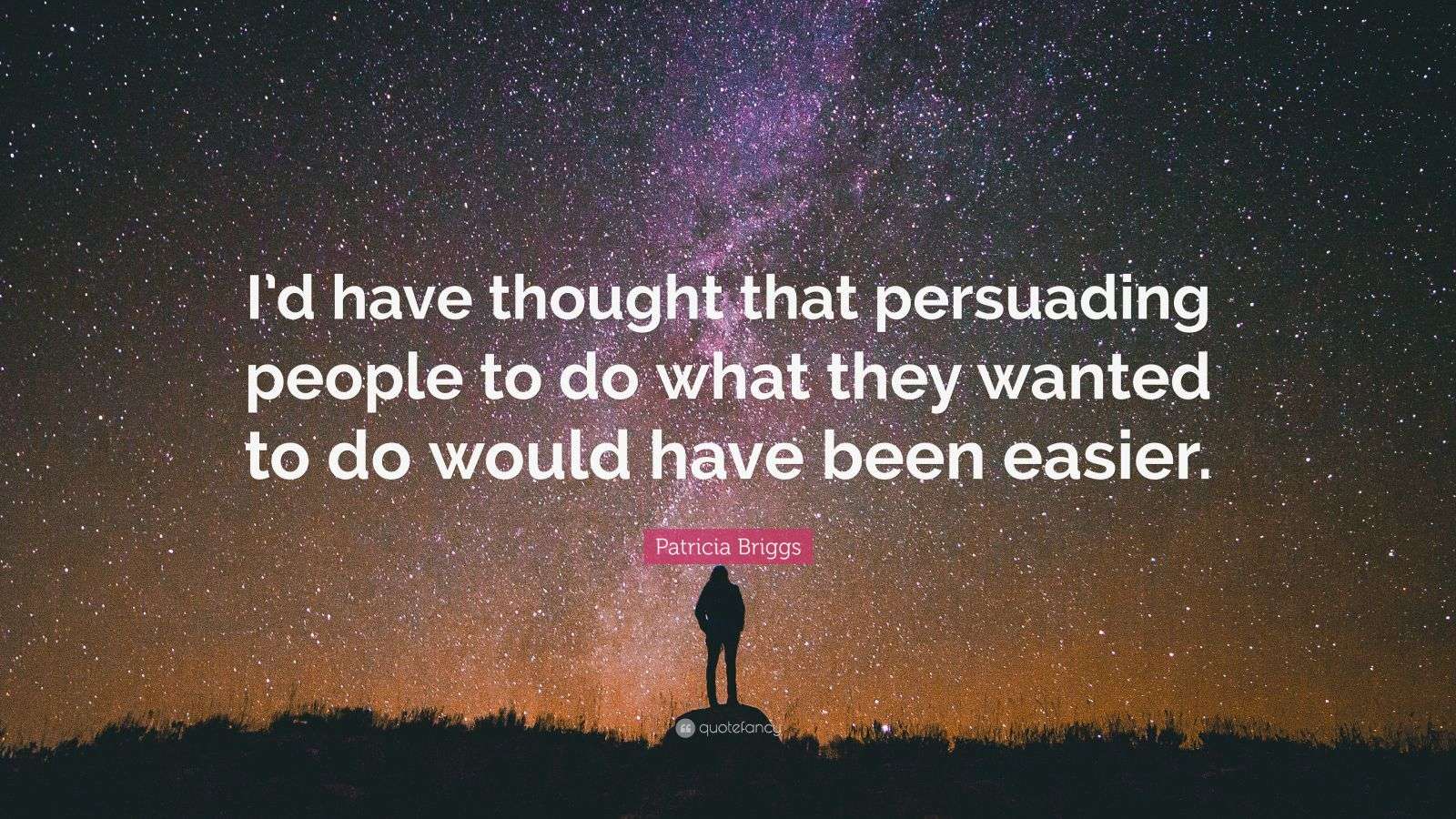 Patricia Briggs Quote “I’d have thought that persuading people to do