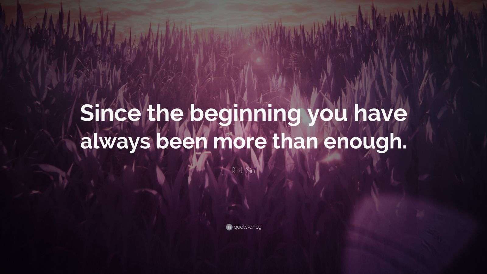R.H. Sin Quote: “Since the beginning you have always been more than ...