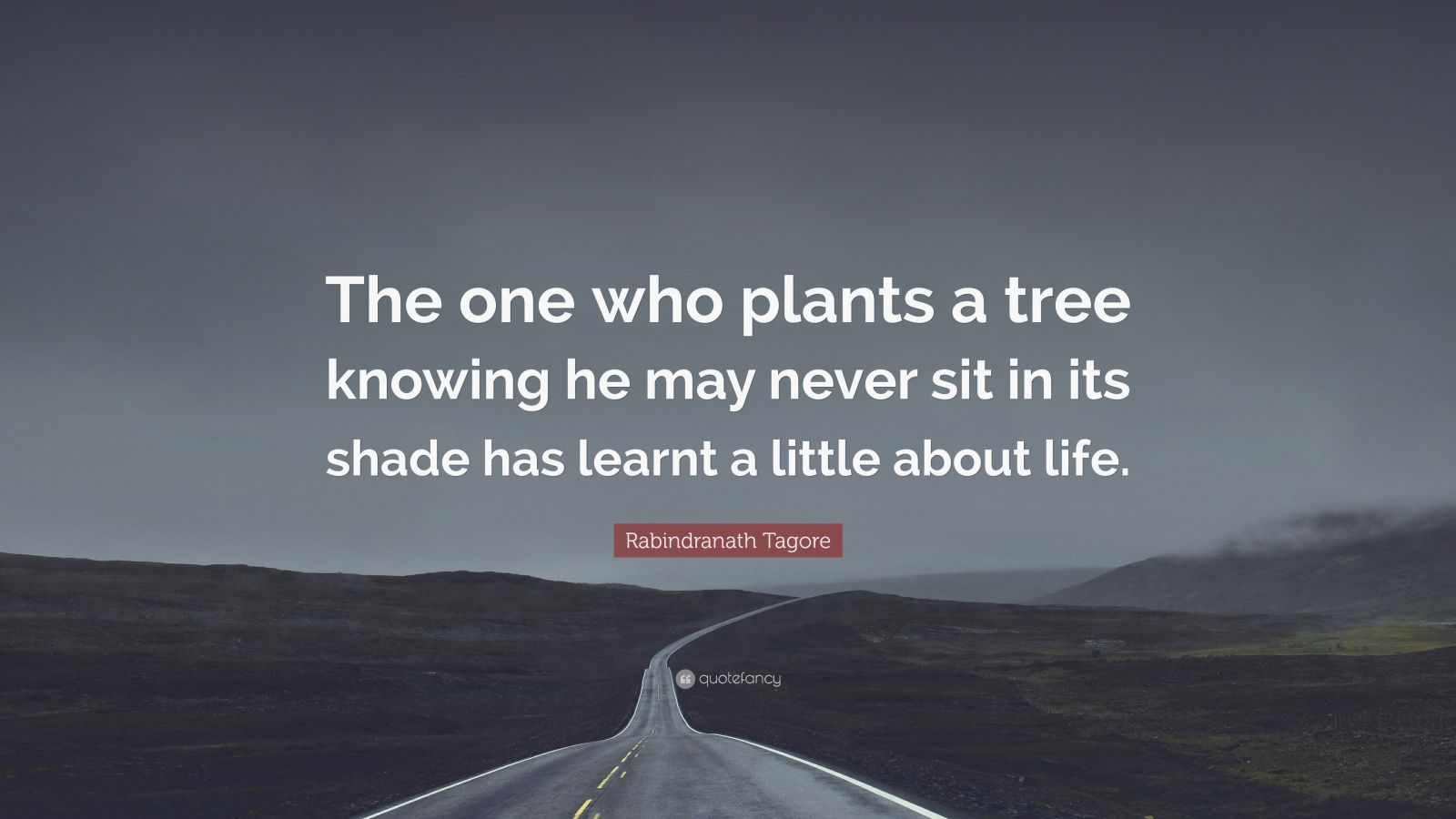 Rabindranath Tagore Quote “The one who plants a tree knowing he may