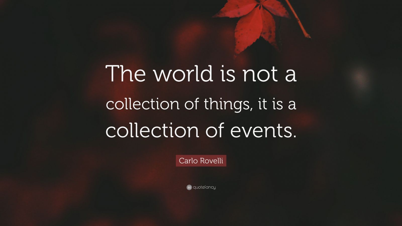 Carlo Rovelli Quote: “The world is not a collection of things, it is a ...
