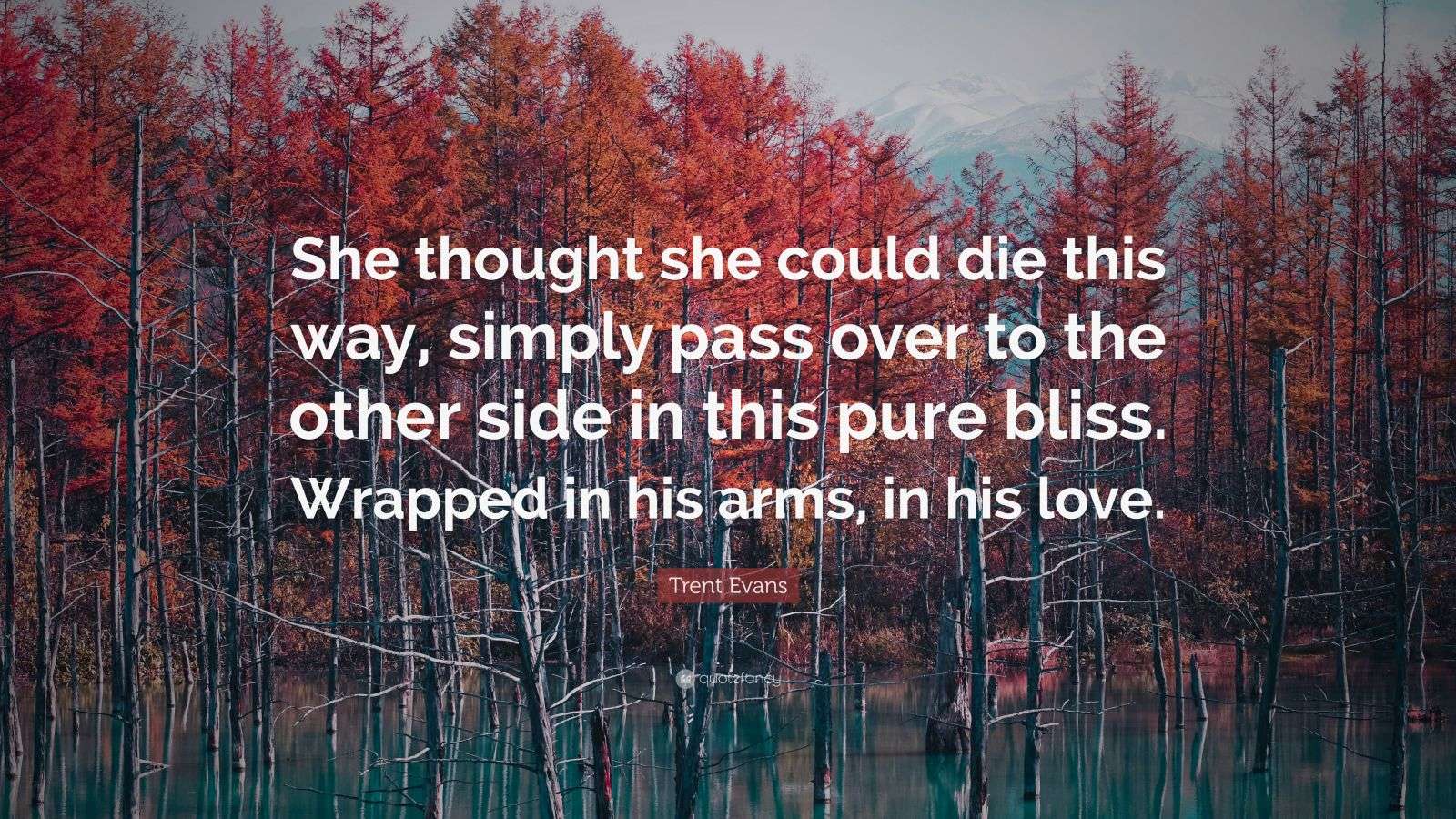 Trent Evans Quote “She thought she could die this way, simply pass