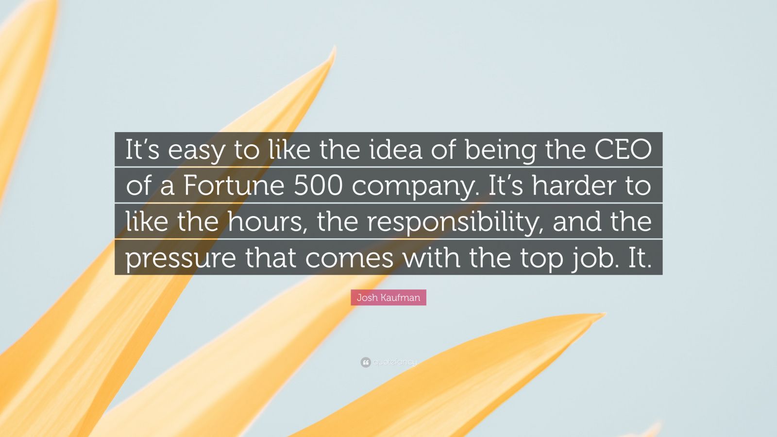 Josh Kaufman Quote Its Easy To Like The Idea Of Being The Ceo Of A