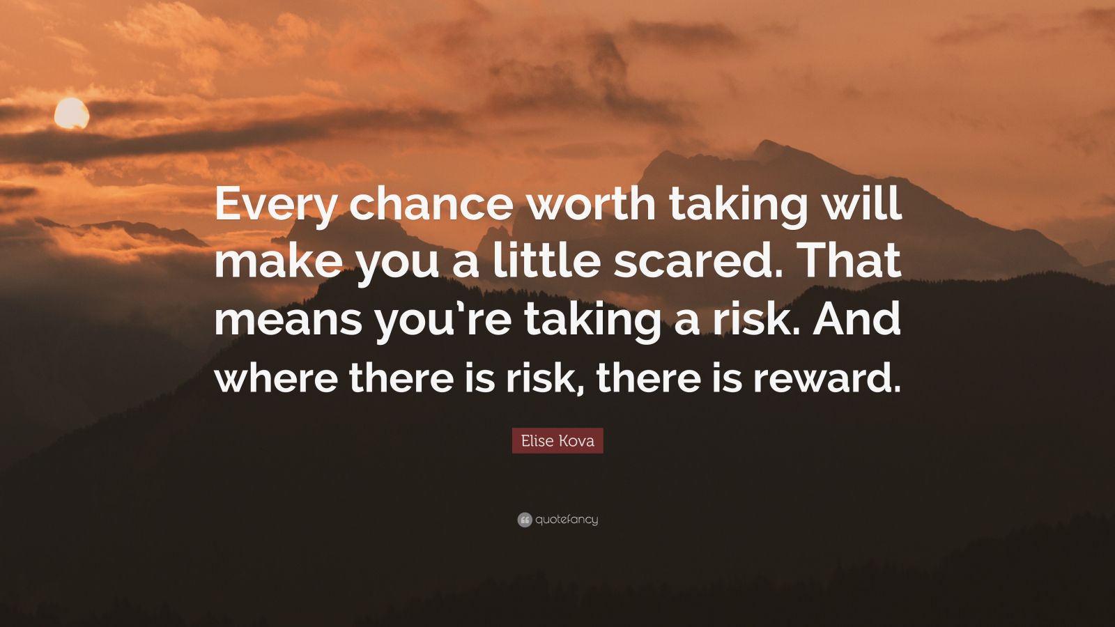 Elise Kova Quote: “Every chance worth taking will make you a little ...