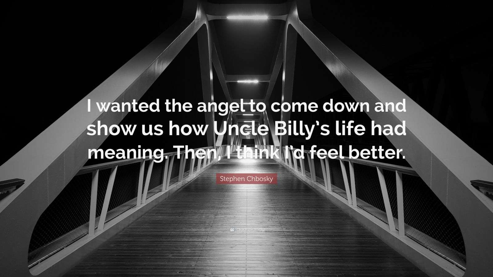 Stephen Chbosky Quote I Wanted The Angel To Come Down And Show Us How