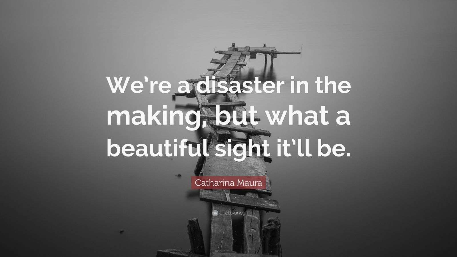 Catharina Maura Quote: “We’re a disaster in the making, but what a ...