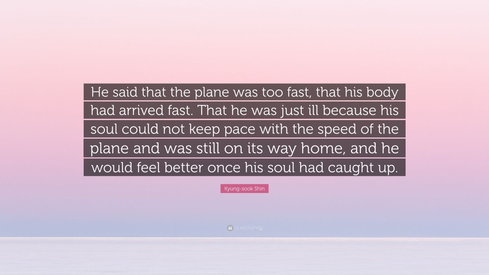 Kyung-sook Shin Quote: “He said that the plane was too fast, that