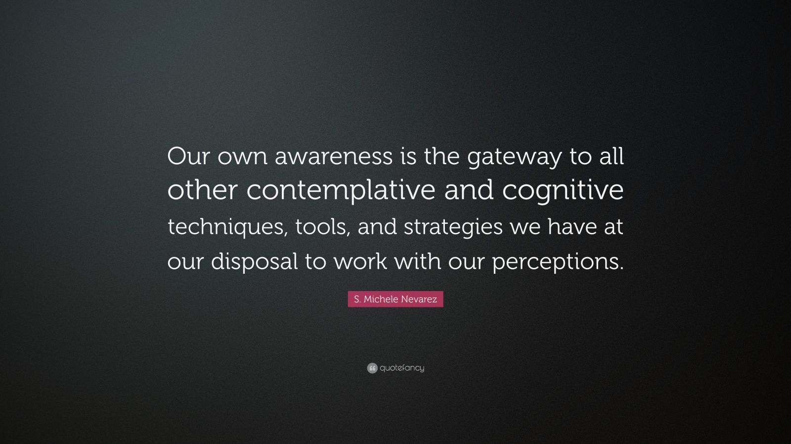 S. Michele Nevarez Quote Our own awareness is the gateway to all