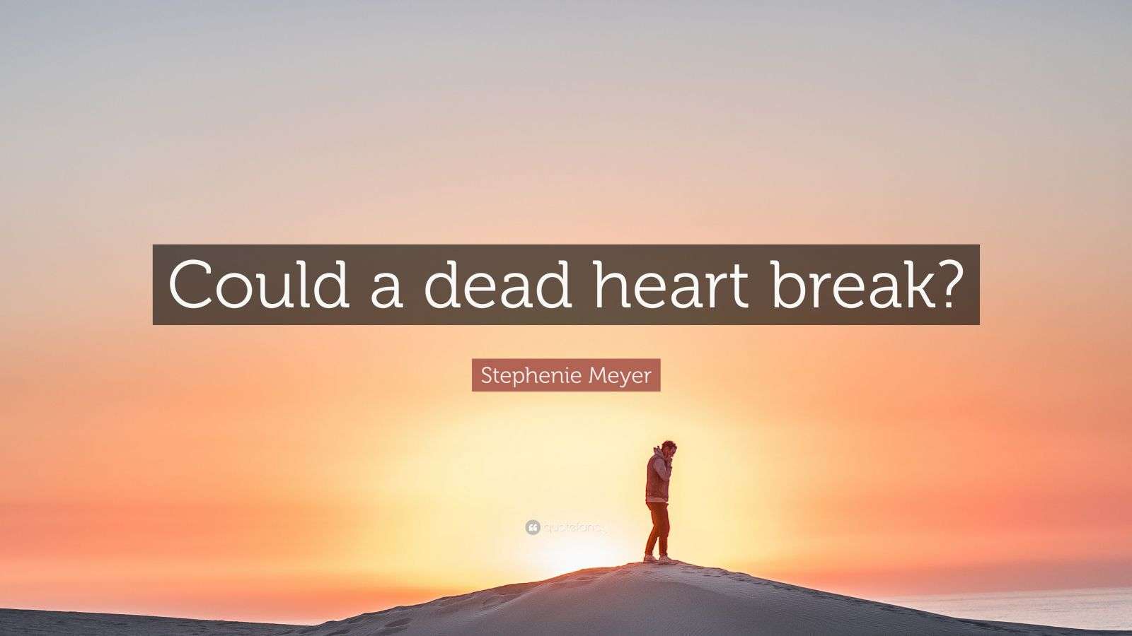 Stephenie Meyer Quote “Could a dead heart break?”