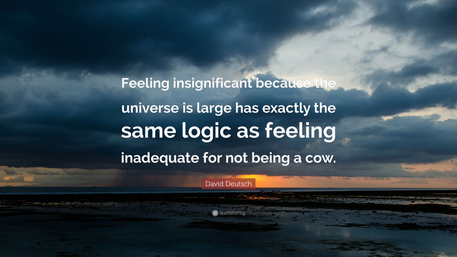 David Deutsch Quote: “Feeling insignificant because the universe is ...