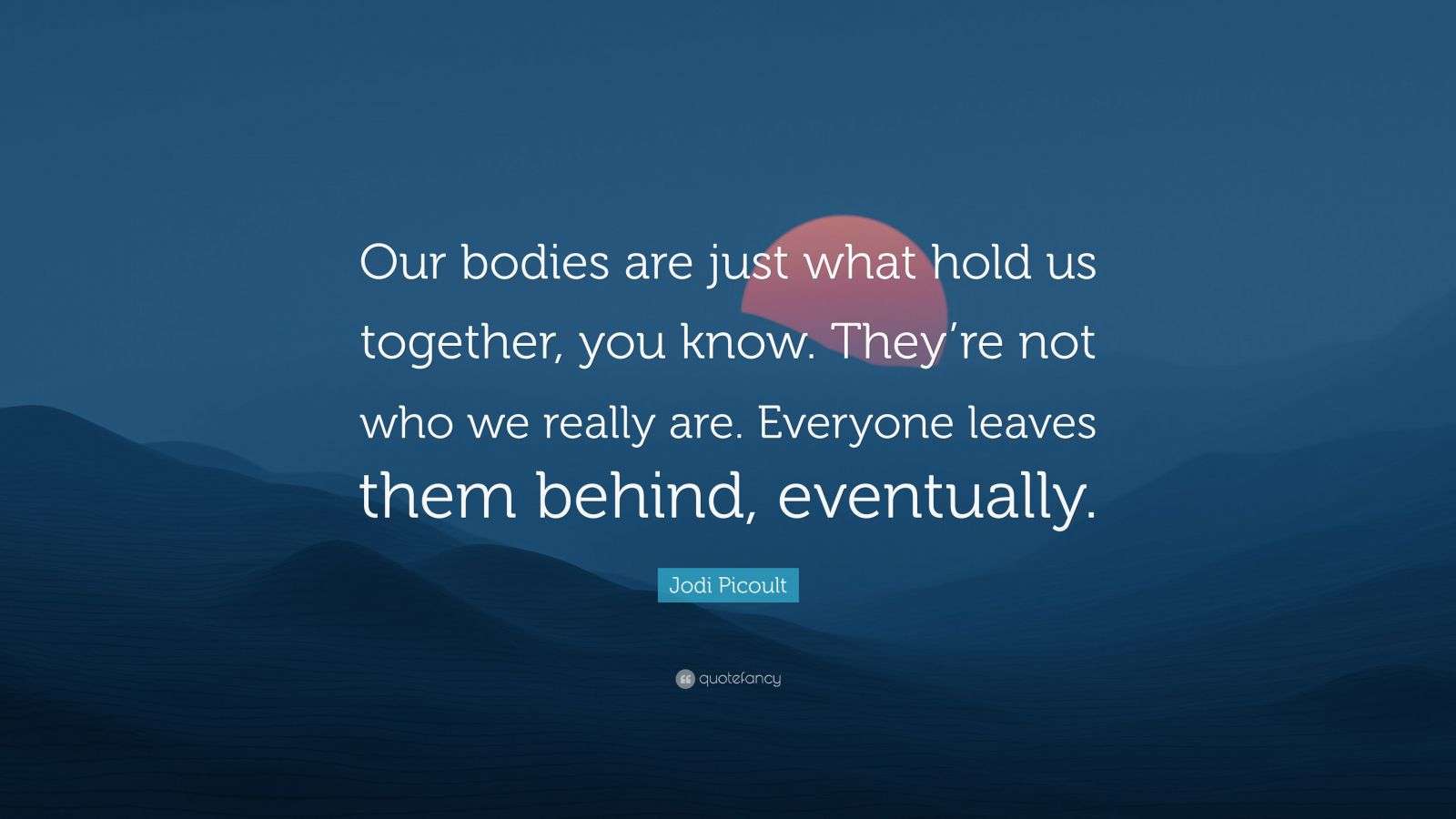 Jodi Picoult Quote “Our bodies are just what hold us together, you