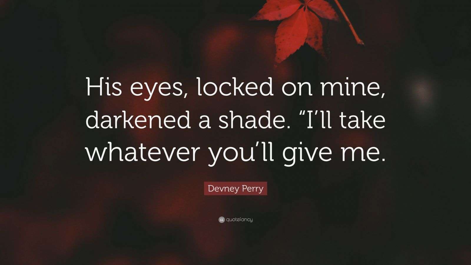 Devney Perry Quote “His eyes, locked on mine, darkened a shade. “I’ll take whatever you’ll give