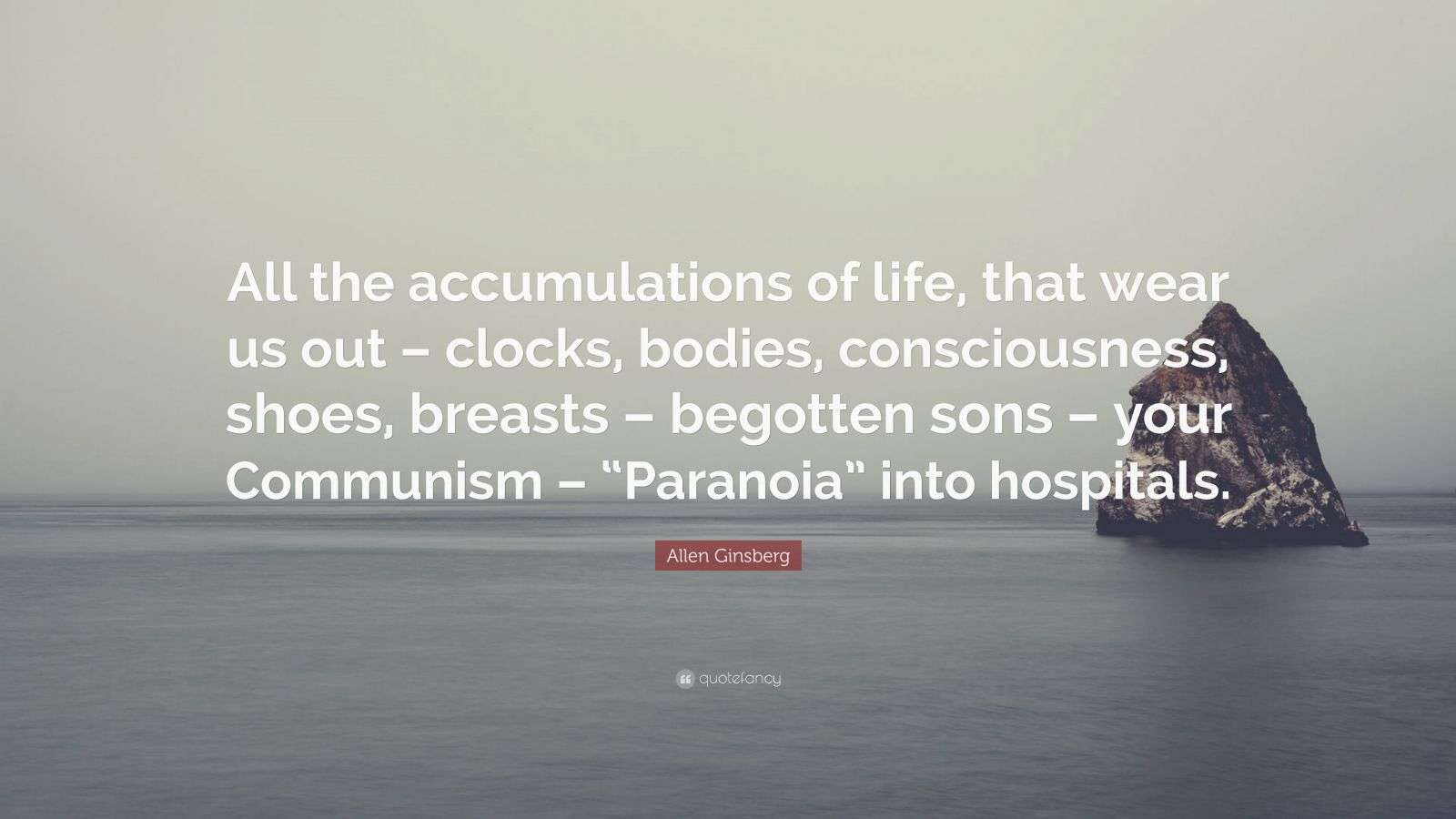 Allen Ginsberg Quote: “All the accumulations of life, that wear us out ...