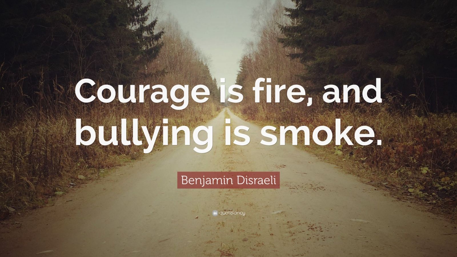 Benjamin Disraeli Quote: “Courage is fire, and bullying is smoke.” (12 ...