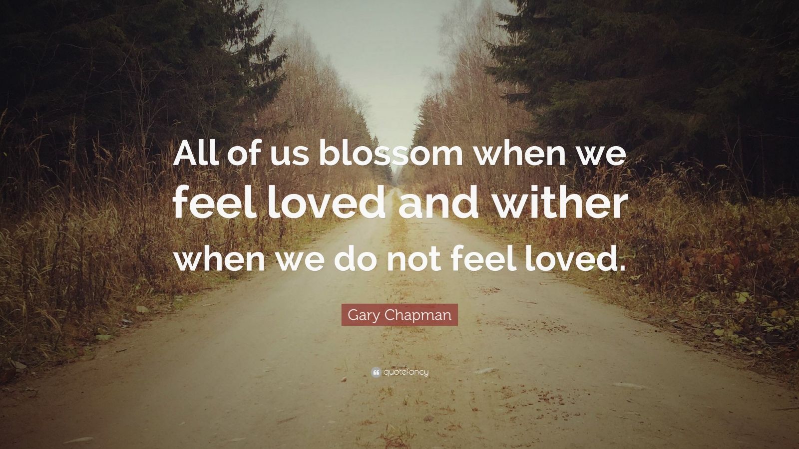 Gary Chapman Quote: “All of us blossom when we feel loved and wither ...