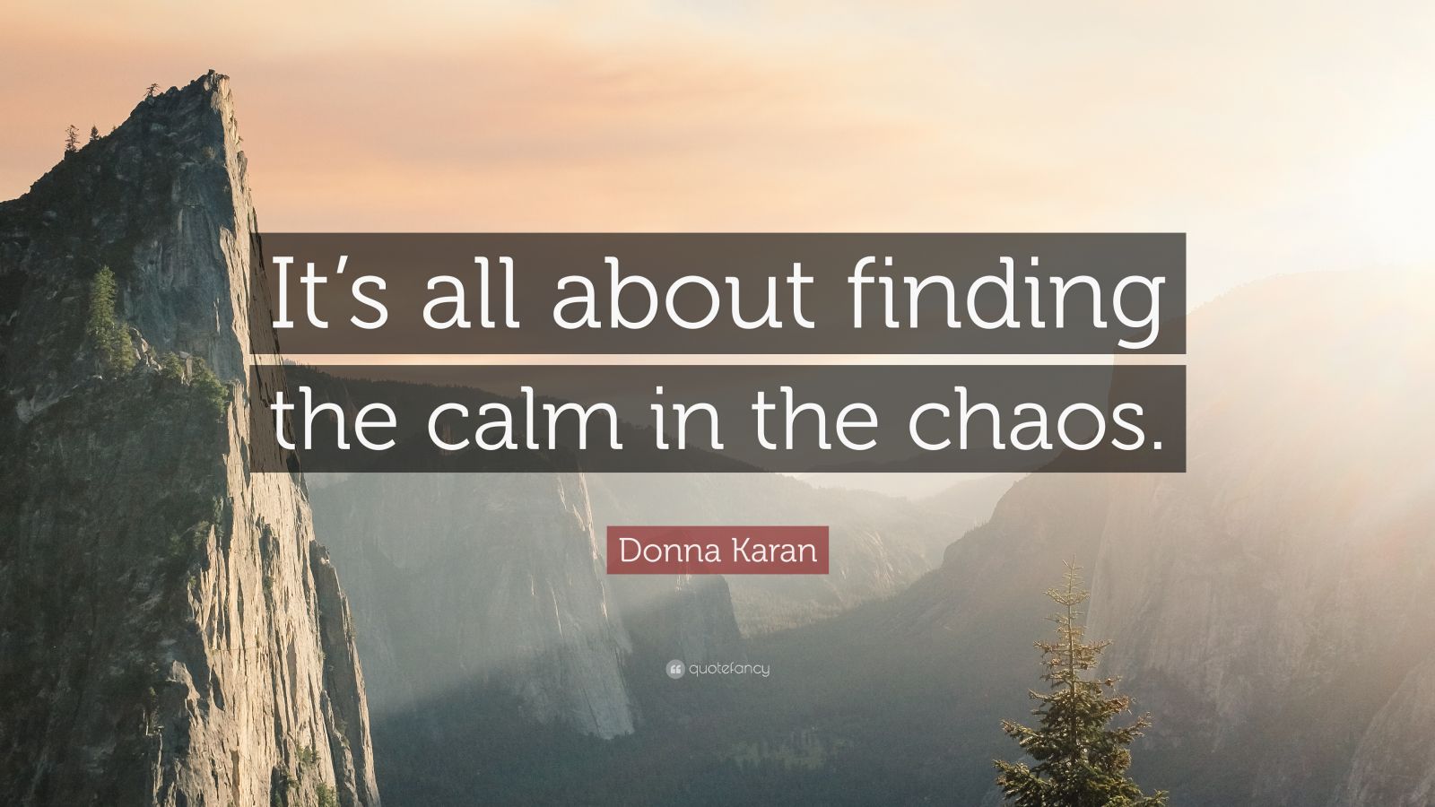 Donna Karan Quote: “Its all about finding the calm in the chaos.” (12