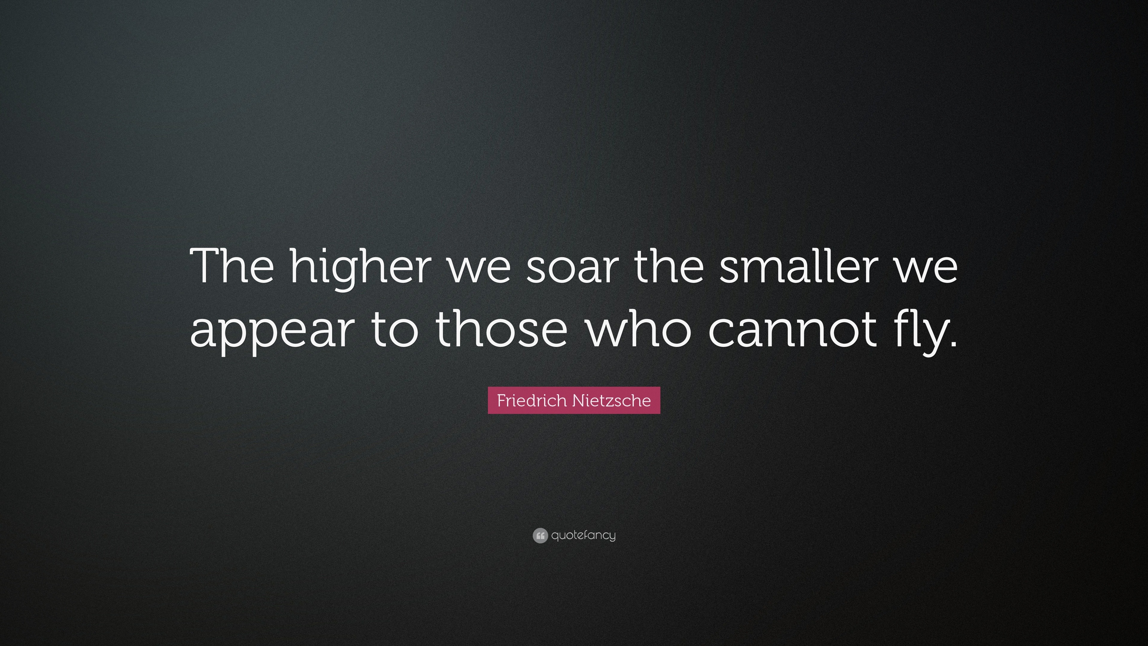 Friedrich Nietzsche Quote: “The higher we soar the smaller we appear to ...