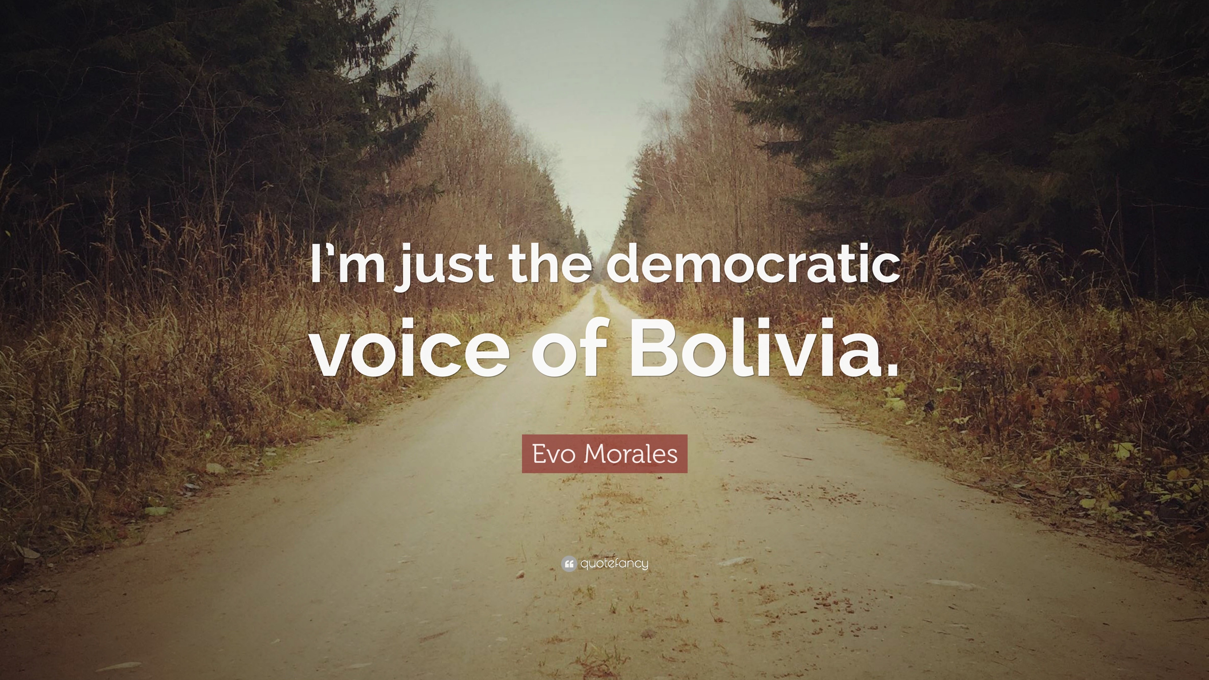 Evo Morales Quote: “I’m Just The Democratic Voice Of Bolivia.”