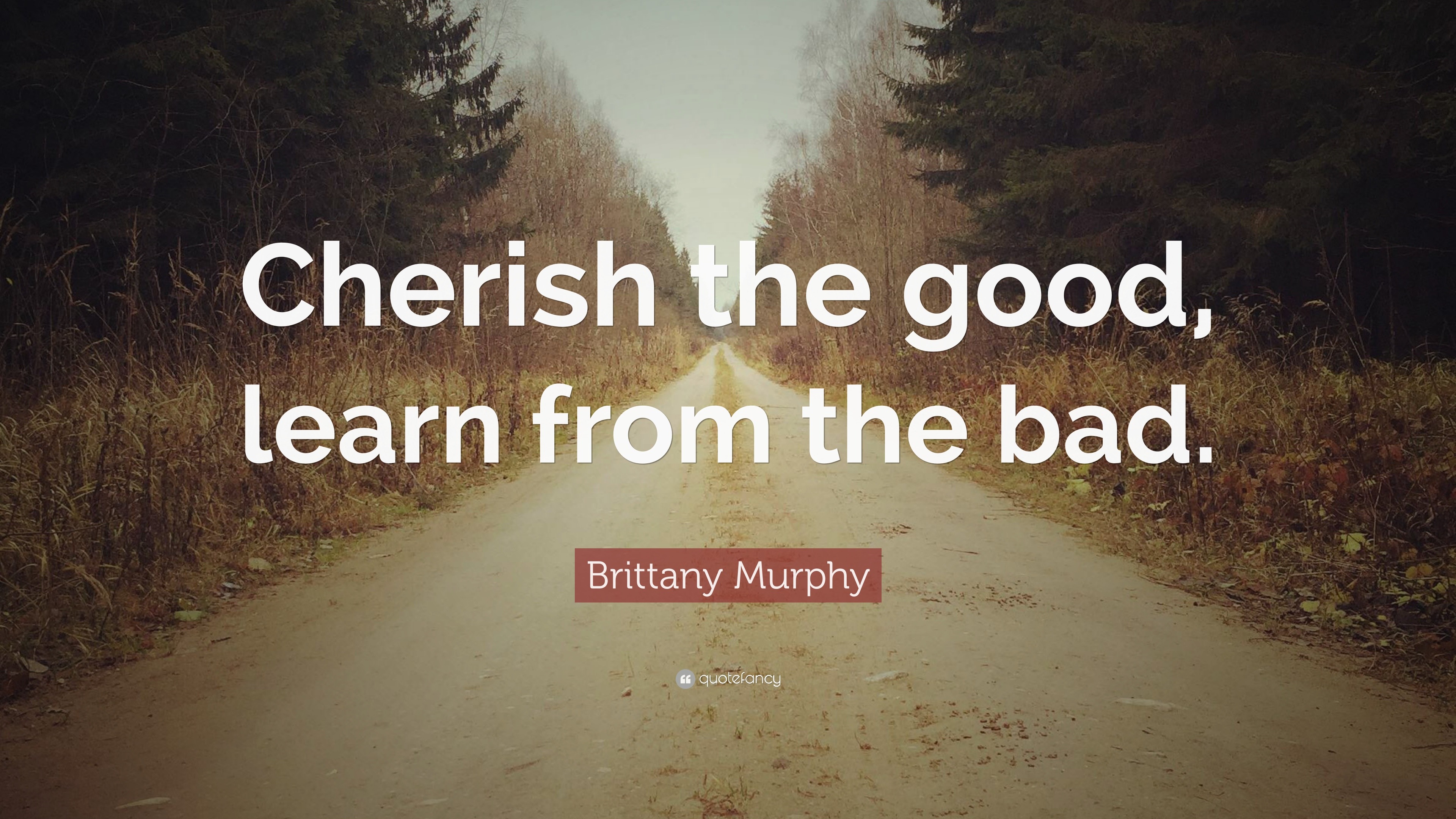 Brittany Murphy Quote: “Cherish the good, learn from the bad.”