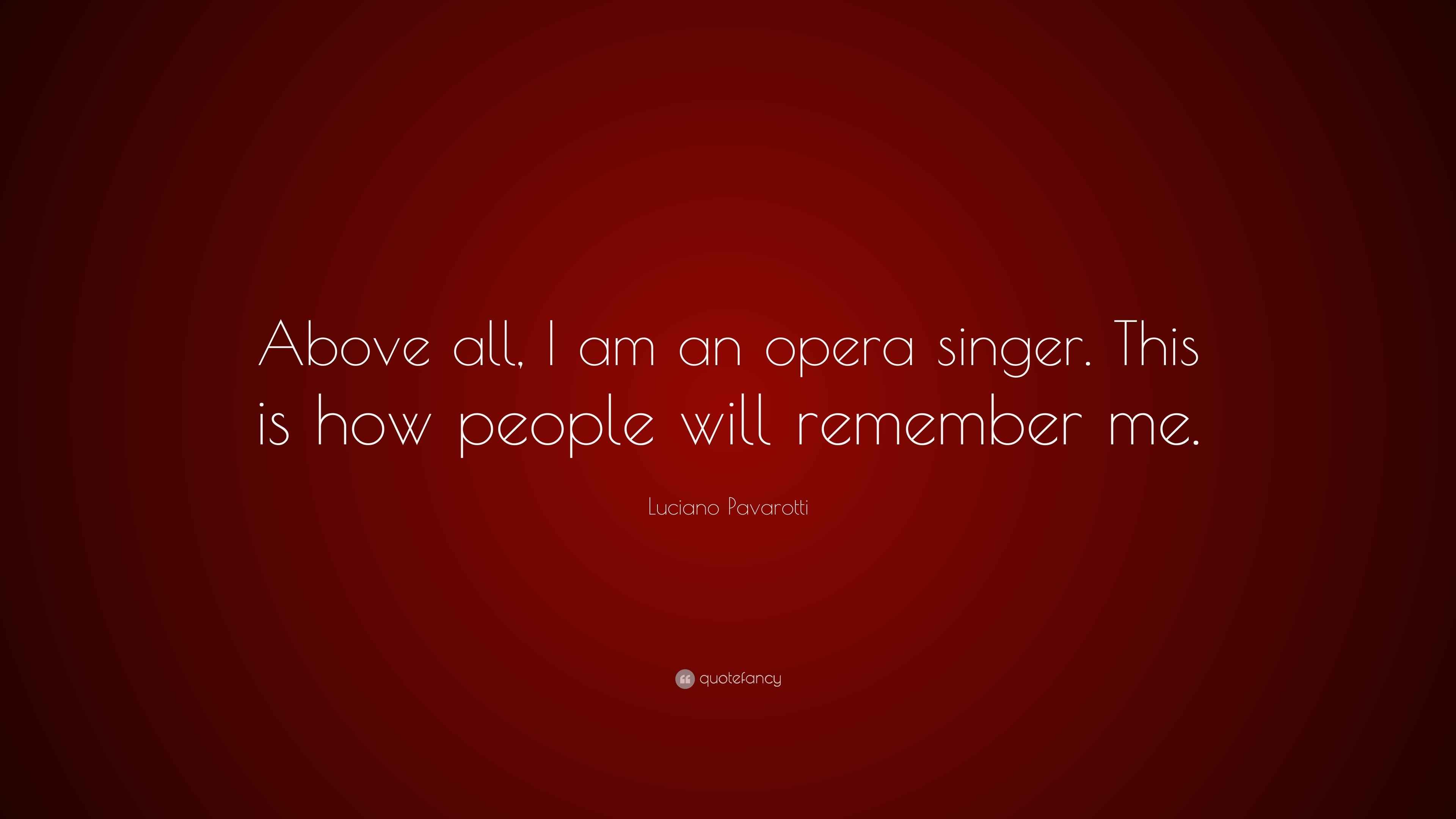 Luciano Pavarotti Quote: “Above all, I am an opera singer. This is how  people will remember, image size:3840x2160