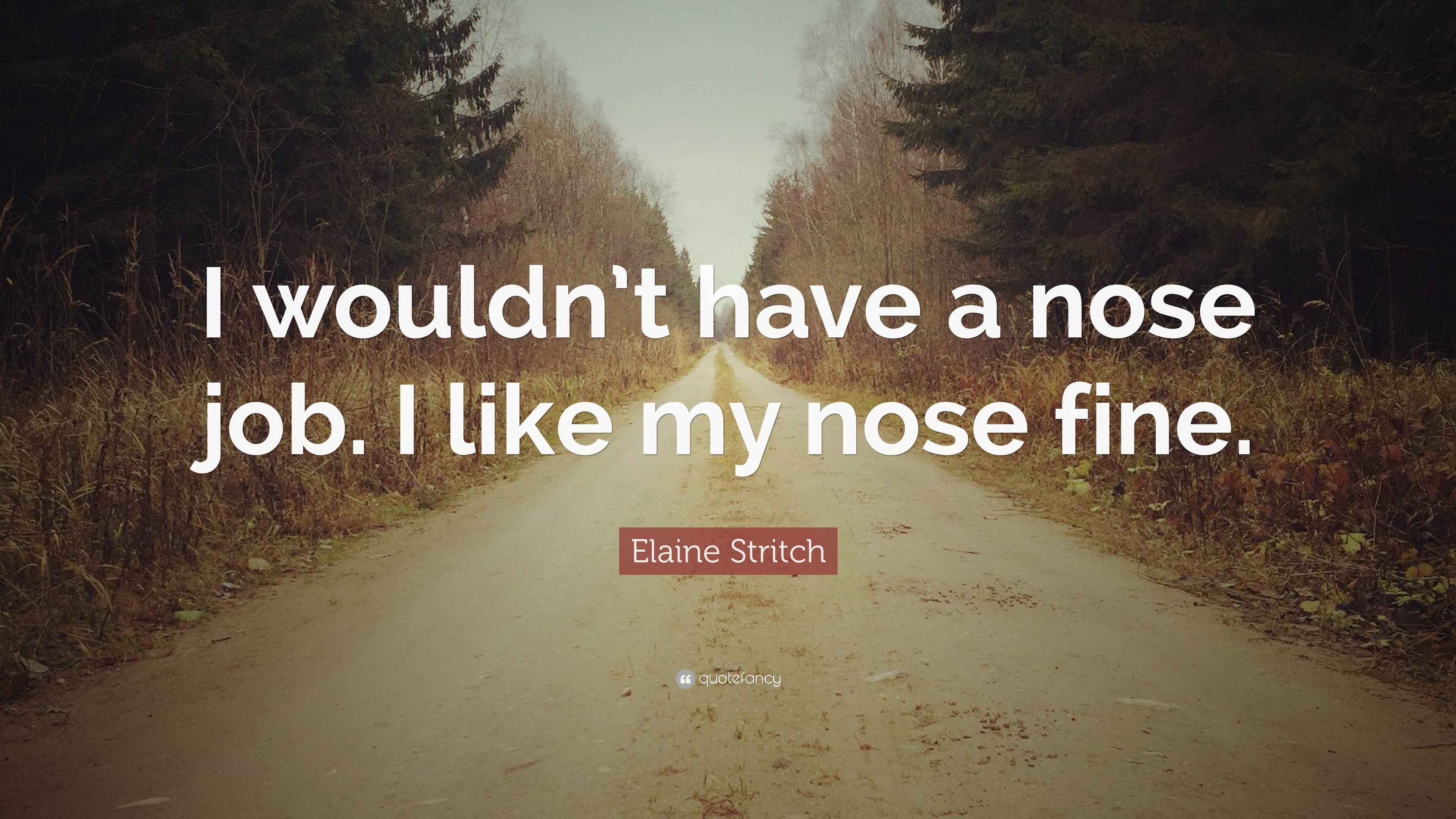 Elaine Stritch Quote “I wouldn’t have a nose job. I like my nose fine.”