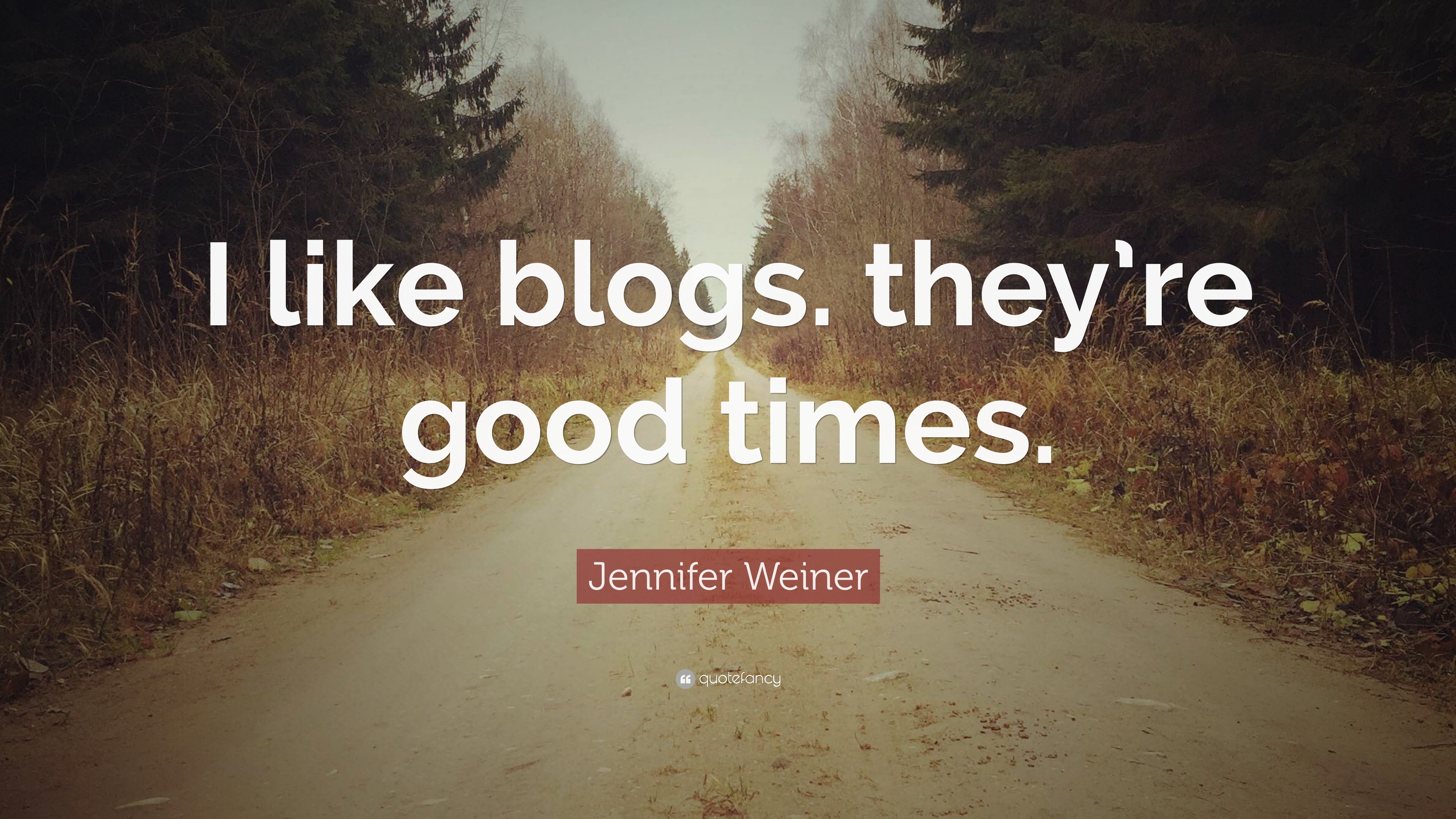 1131219 Jennifer Weiner Quote I like blogs they re good times
