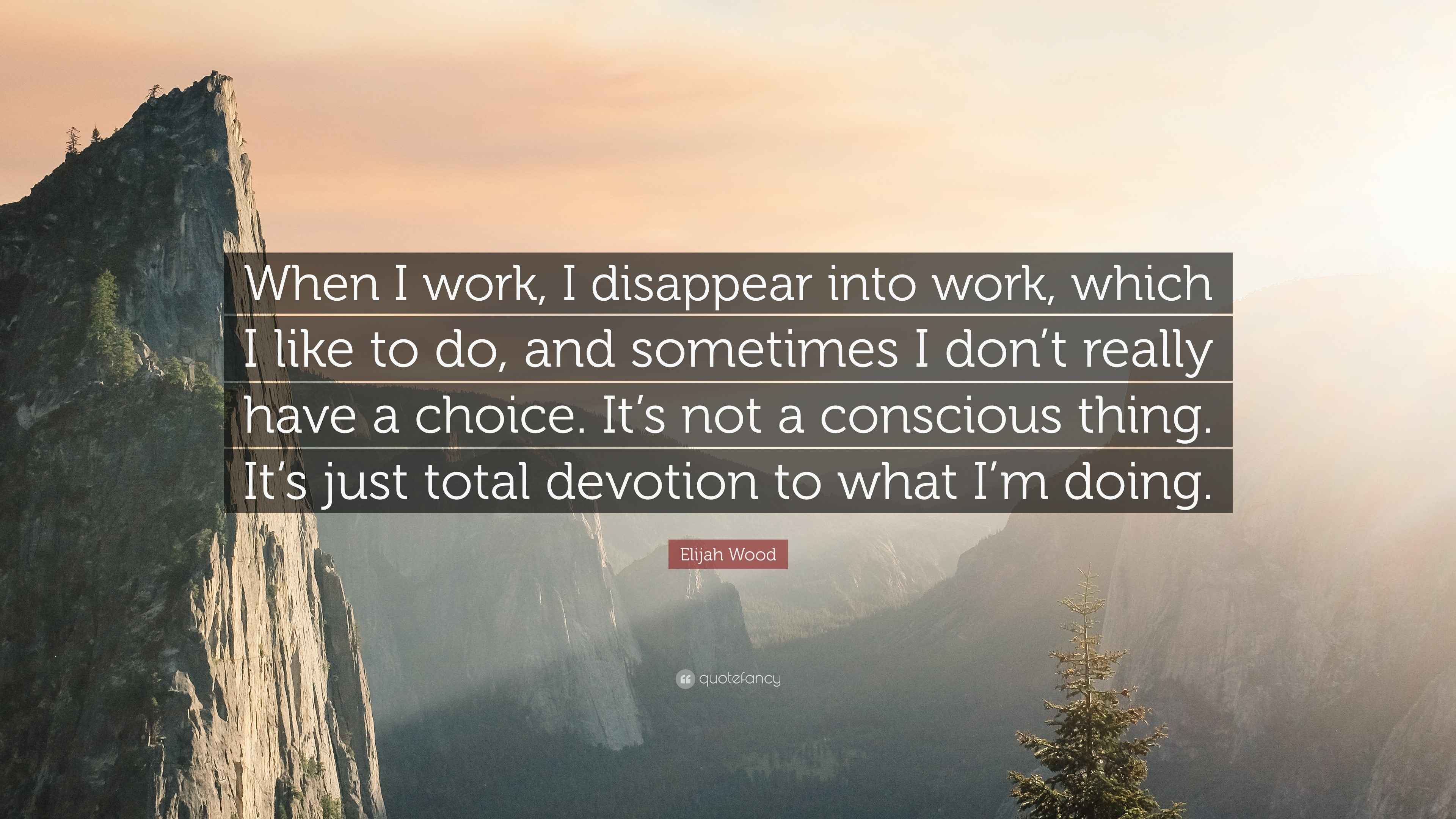 Elijah Wood Quote: “When I work, I disappear into work, which I like to ...
