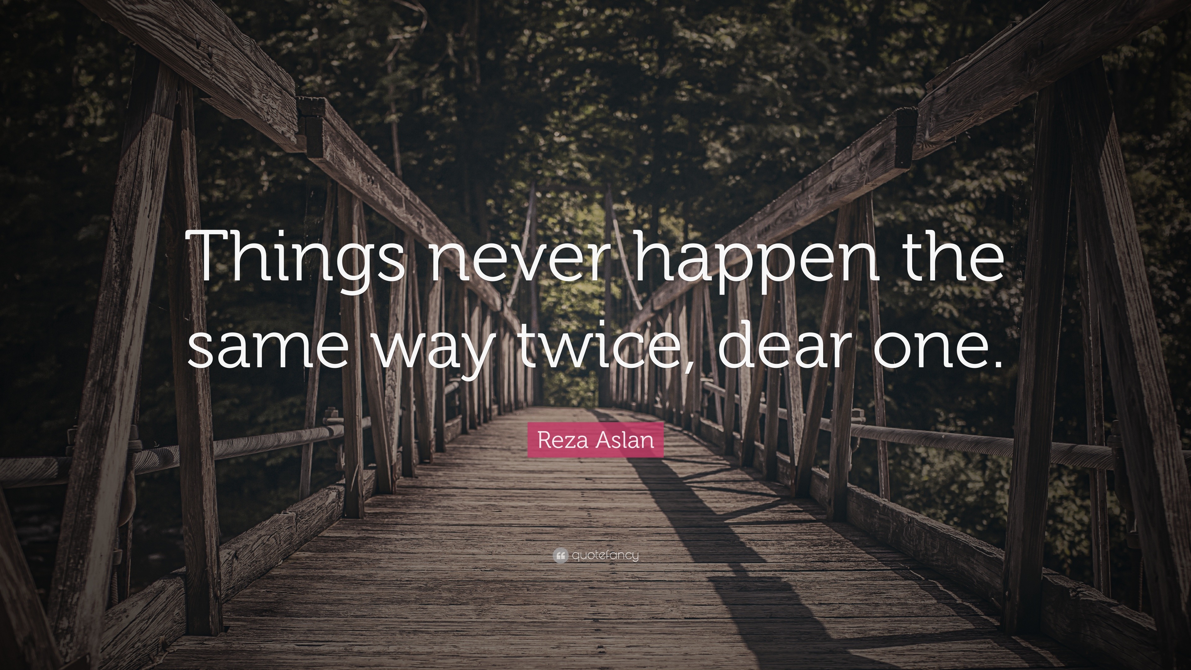 Reza Aslan Quote: “Things never happen the same way twice, dear one.”